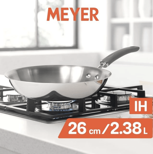 Meyer Trivantage Nickel Free Stainless Steel Triply Frypan | Steel Pan for Cooking | Fry pan Tri ply with Heavy Bottom | Frying Pan Small | Gas and Induction Base, 26cm/ 2.38 Litre, Silver - Image 2